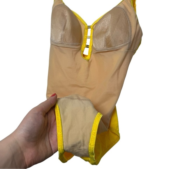 Vintage 90s CHRISTINA One Piece Bathing Suit Size 12 Yellow - Picture 3 of 8